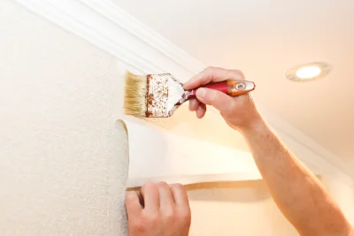 Pose de papier peint à Lizio — revêtements muraux et toiles de verre